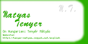 matyas tenyer business card